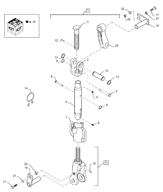 414696A1 - Палец нижн. тяги верт. нав. задн. TGT8./Mg.